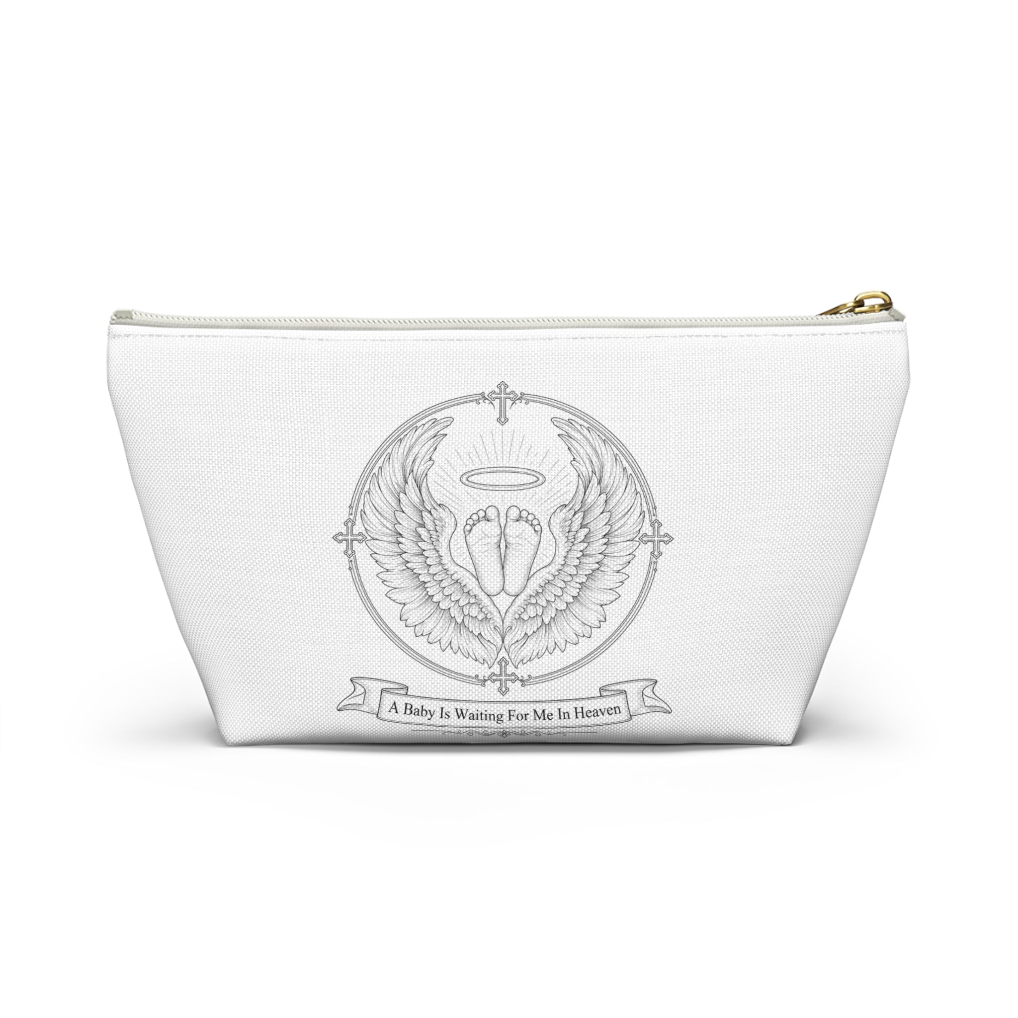 A Baby Is Waiting For Me in Heaven accessory pouch | T-bottom zipper bag
