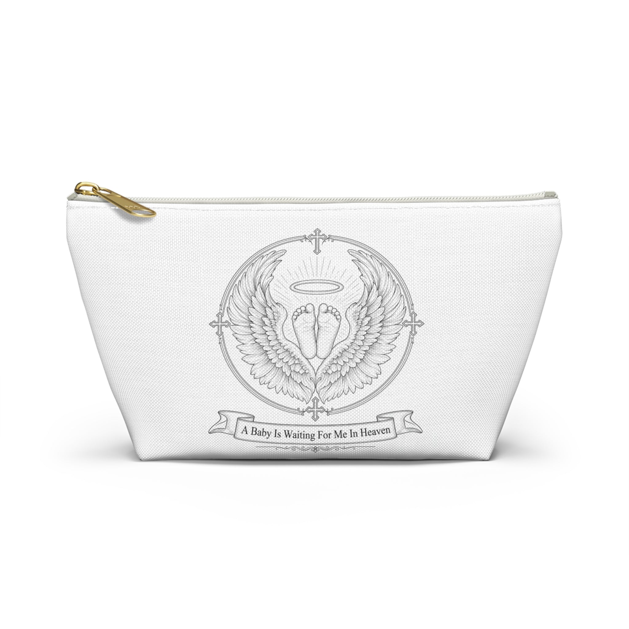 A Baby Is Waiting For Me in Heaven accessory pouch | T-bottom zipper bag
