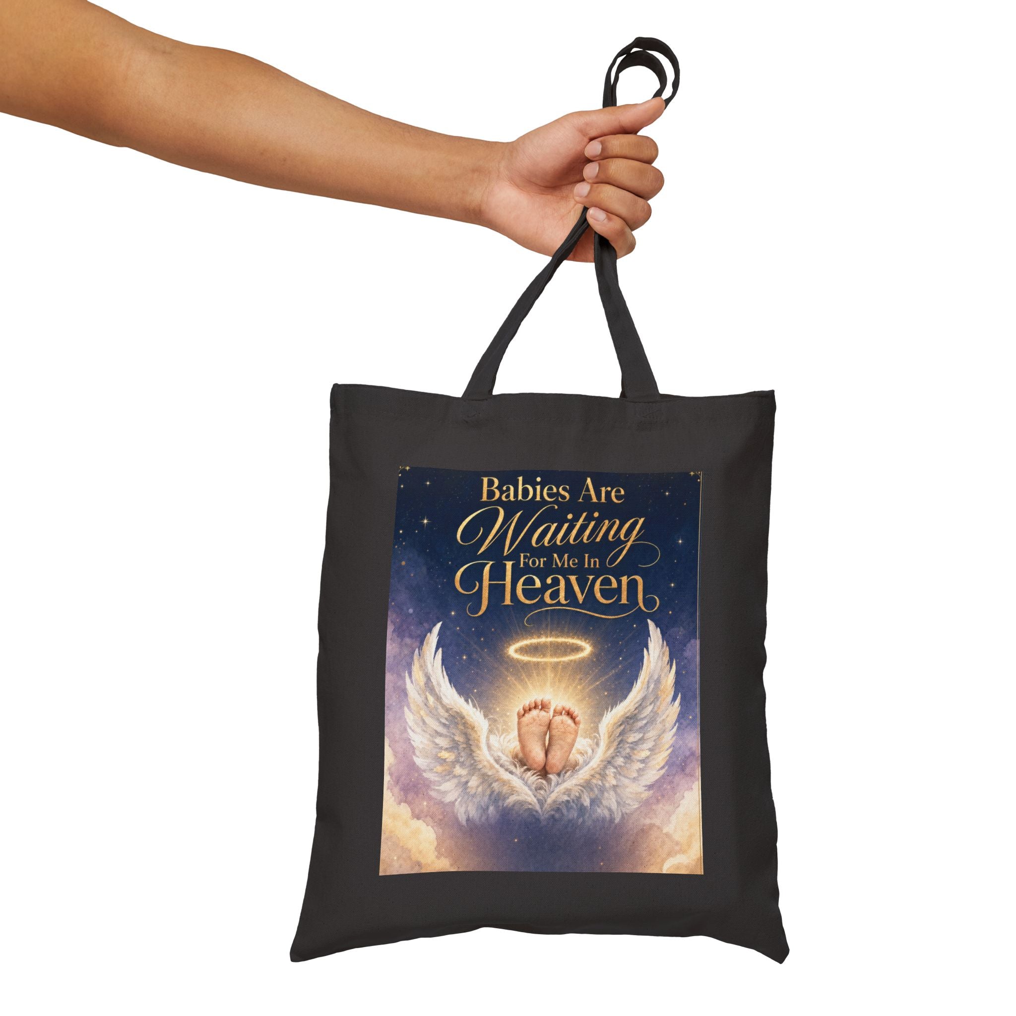 Babies Are Waiting For Me In Heaven Tote Bag | Baby Memorial Canvas Tote
