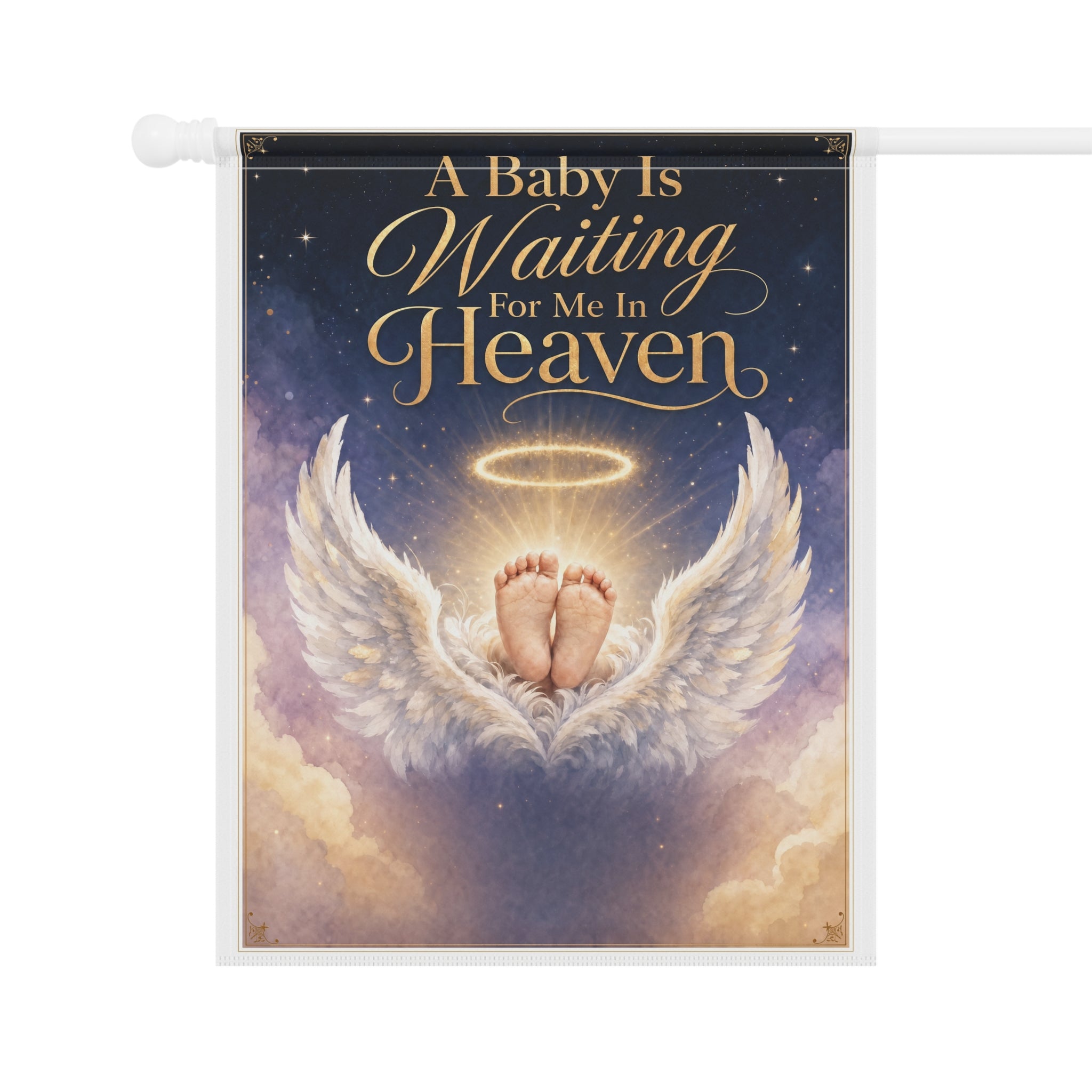 Memorial Garden Flag — "A Baby Is Waiting For Me In Heaven" Angel Baby Sympathy Banner