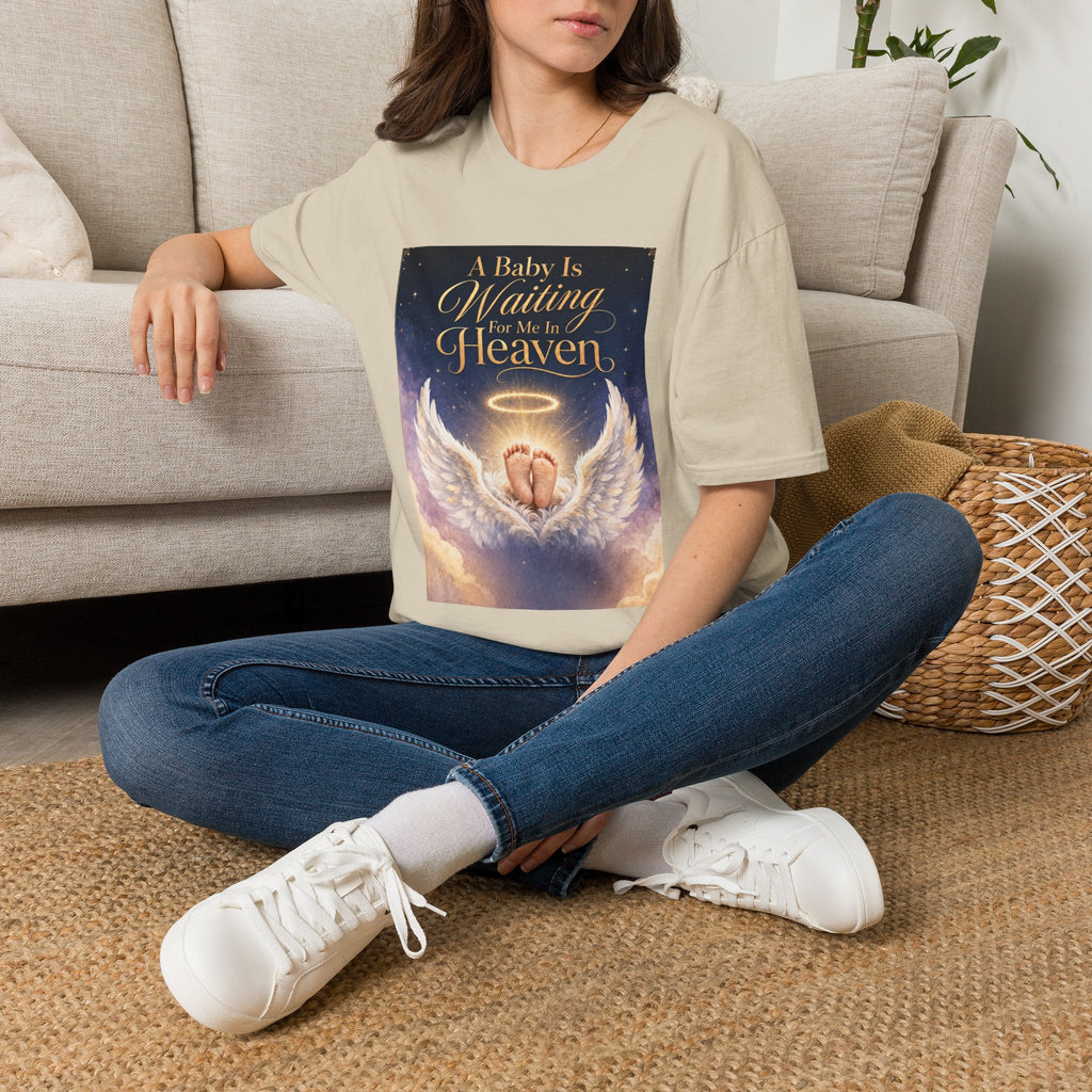 A Baby is Waiting for Me In Heaven Memorial T-Shirt | Memorial Infant Loss Tribute