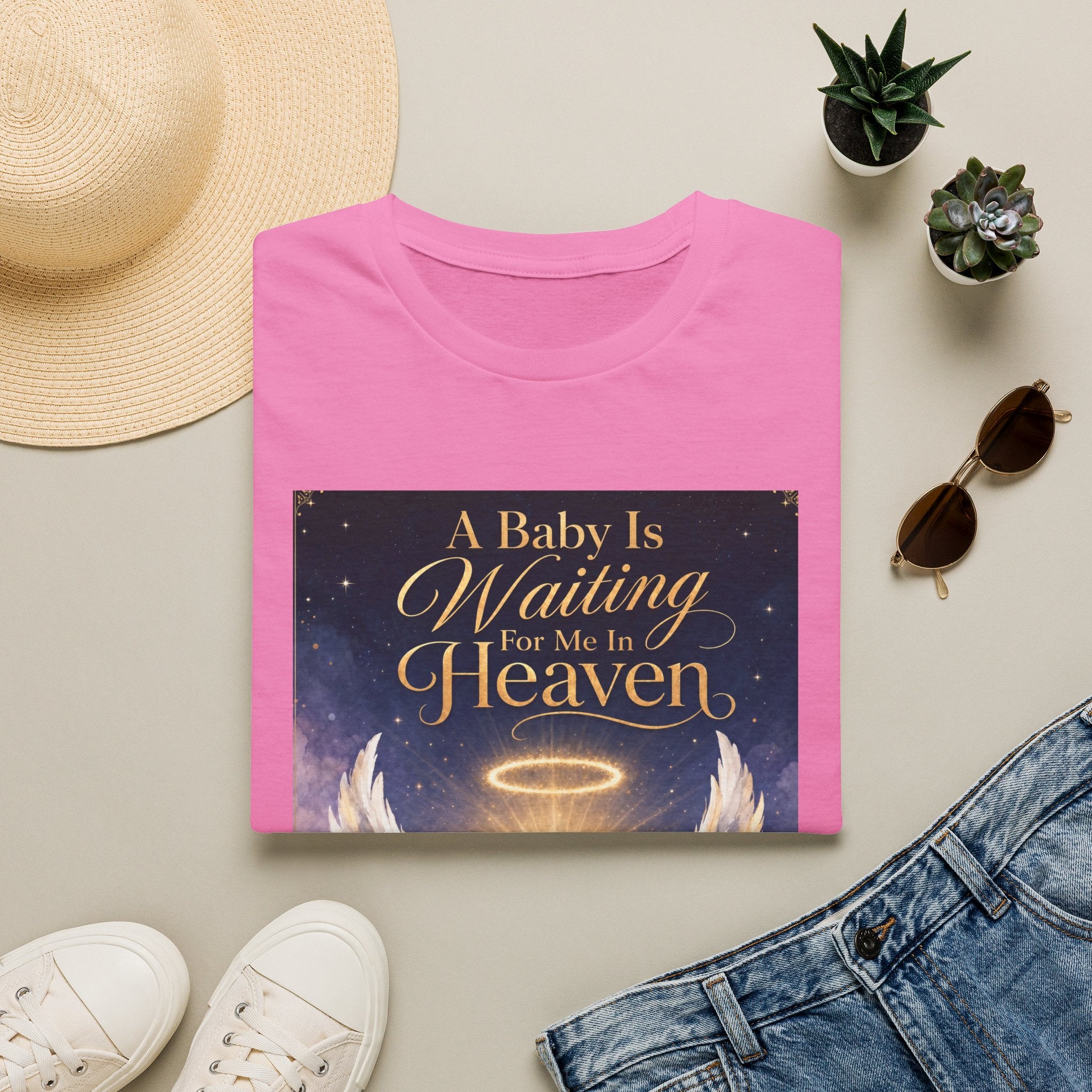 A Baby is Waiting for Me In Heaven Memorial T-Shirt | Memorial Infant Loss Tribute