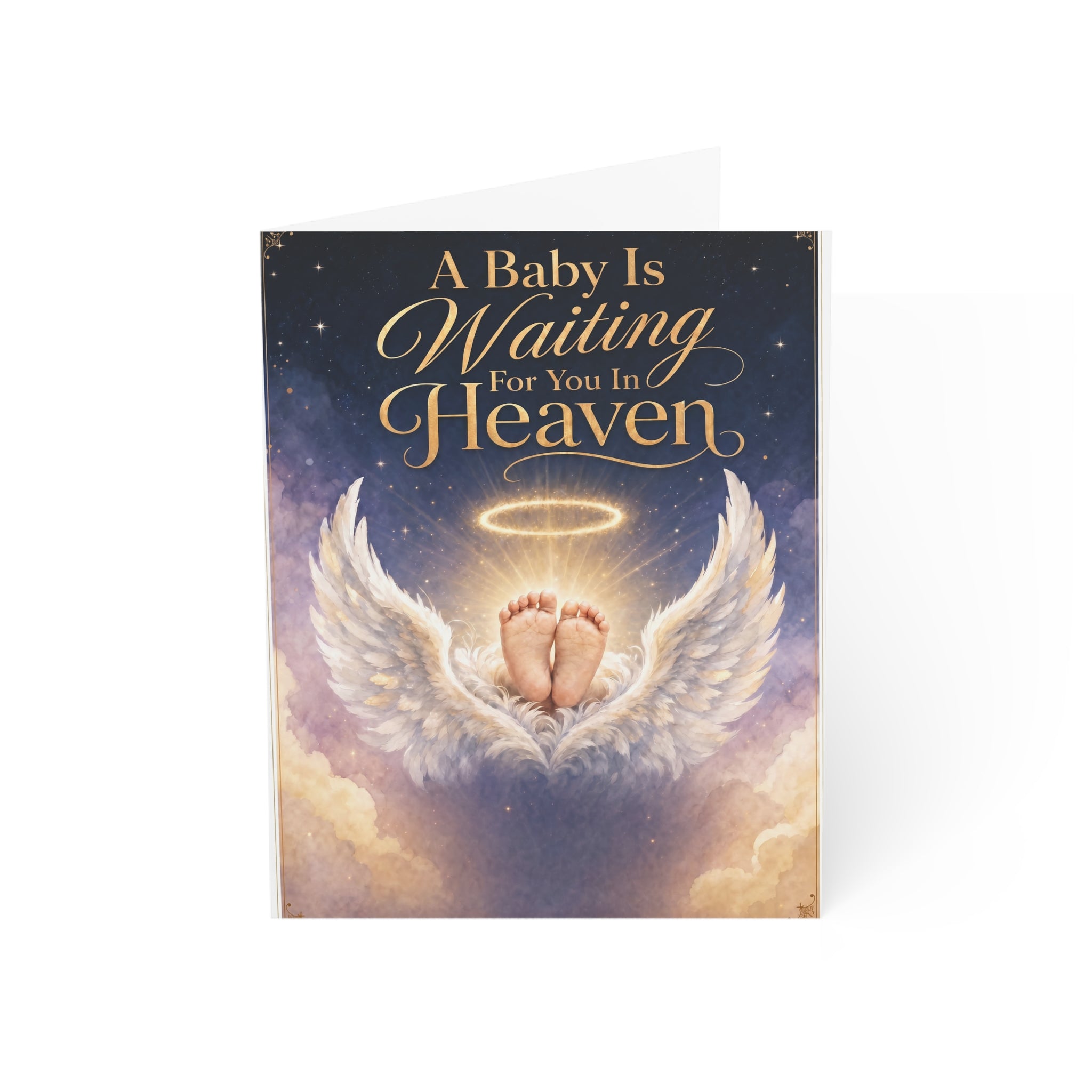 A Baby is Waiting for You in Heaven Condolence Card Set | Greeting Card, Condolence Heaven Design