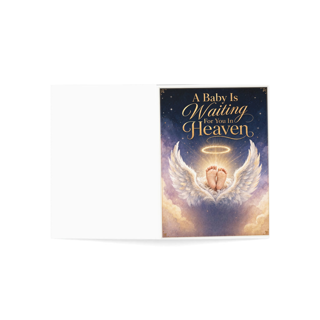 A Baby is Waiting for You in Heaven Condolence Card Set | Greeting Card, Condolence Heaven Design
