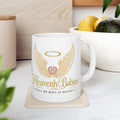 Heavenly Babies mug | Memorial Angel Wings and Halo ceramic mug