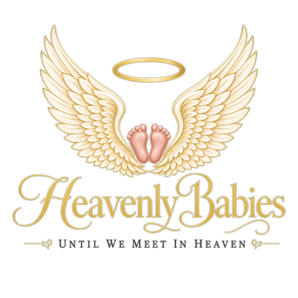 Heavenly Babies mug | Memorial Angel Wings and Halo ceramic mug