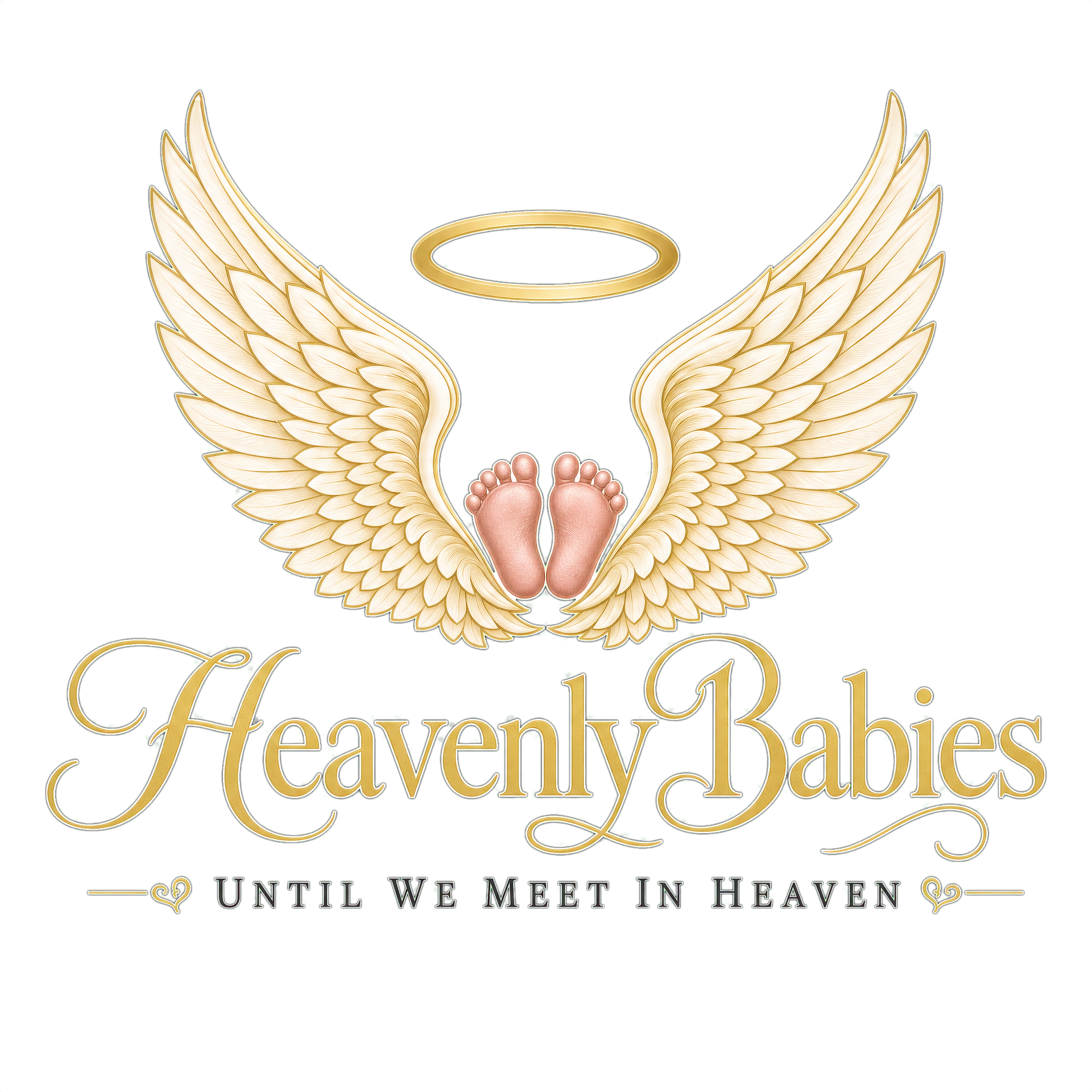 Heavenly Babies mug | Memorial Angel Wings and Halo ceramic mug