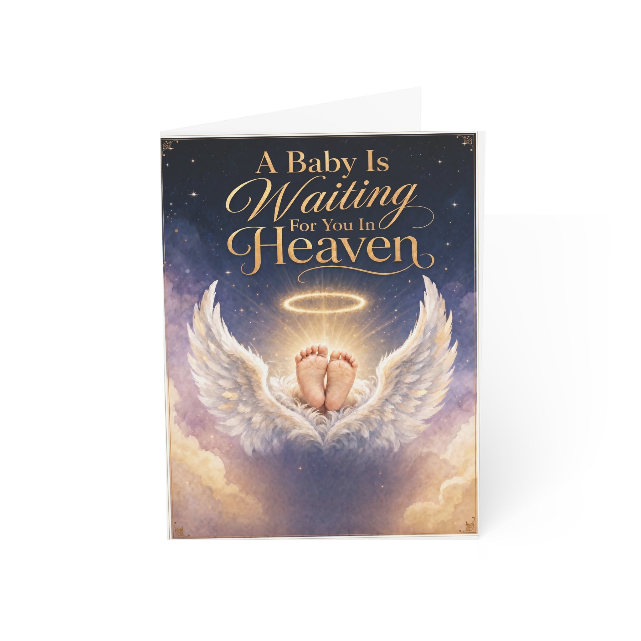 A Baby is Waiting for You in Heaven Condolence Card Set | Greeting Card, Condolence Heaven Design