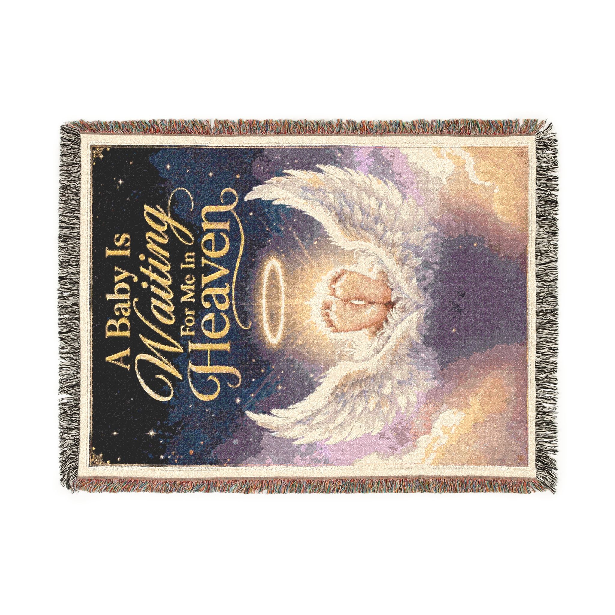 A Baby Is Waiting for Me in Heaven Memorial Woven Blanket | Religious Inspirational Throw
