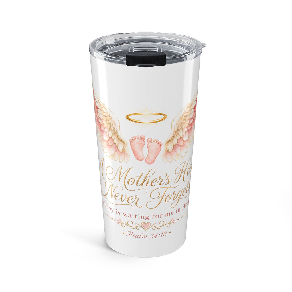 A Mother's Heart Never Forgets Memorial Tumbler | Inspirational Design
