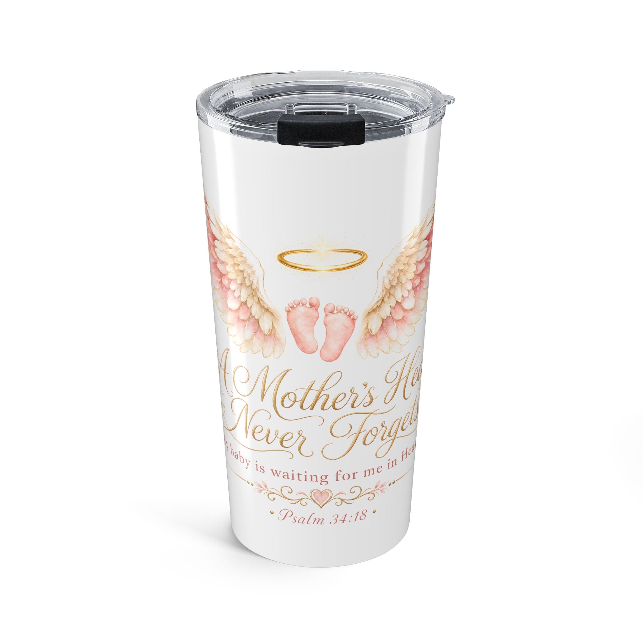 A Mother's Heart Never Forgets Memorial Tumbler | Inspirational Design