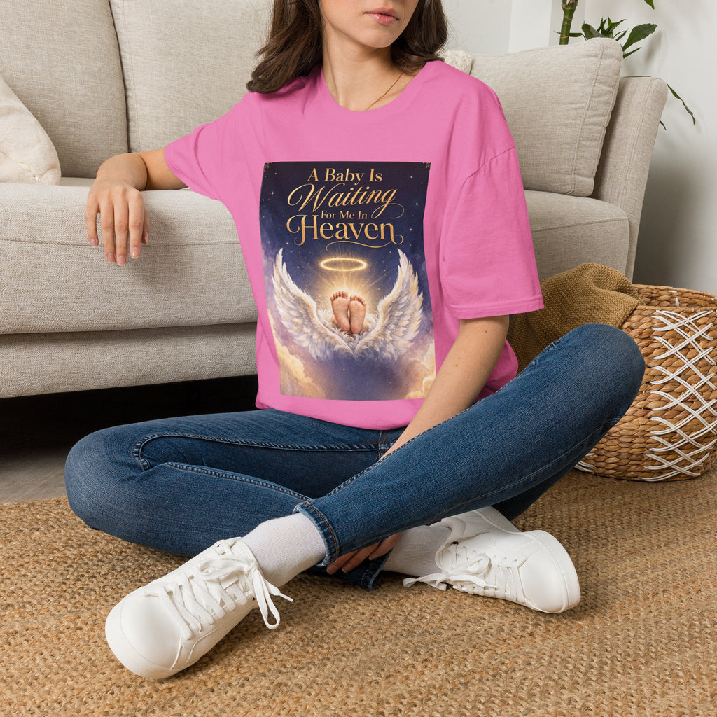 A Baby is Waiting for Me In Heaven Memorial T-Shirt | Memorial Infant Loss Tribute