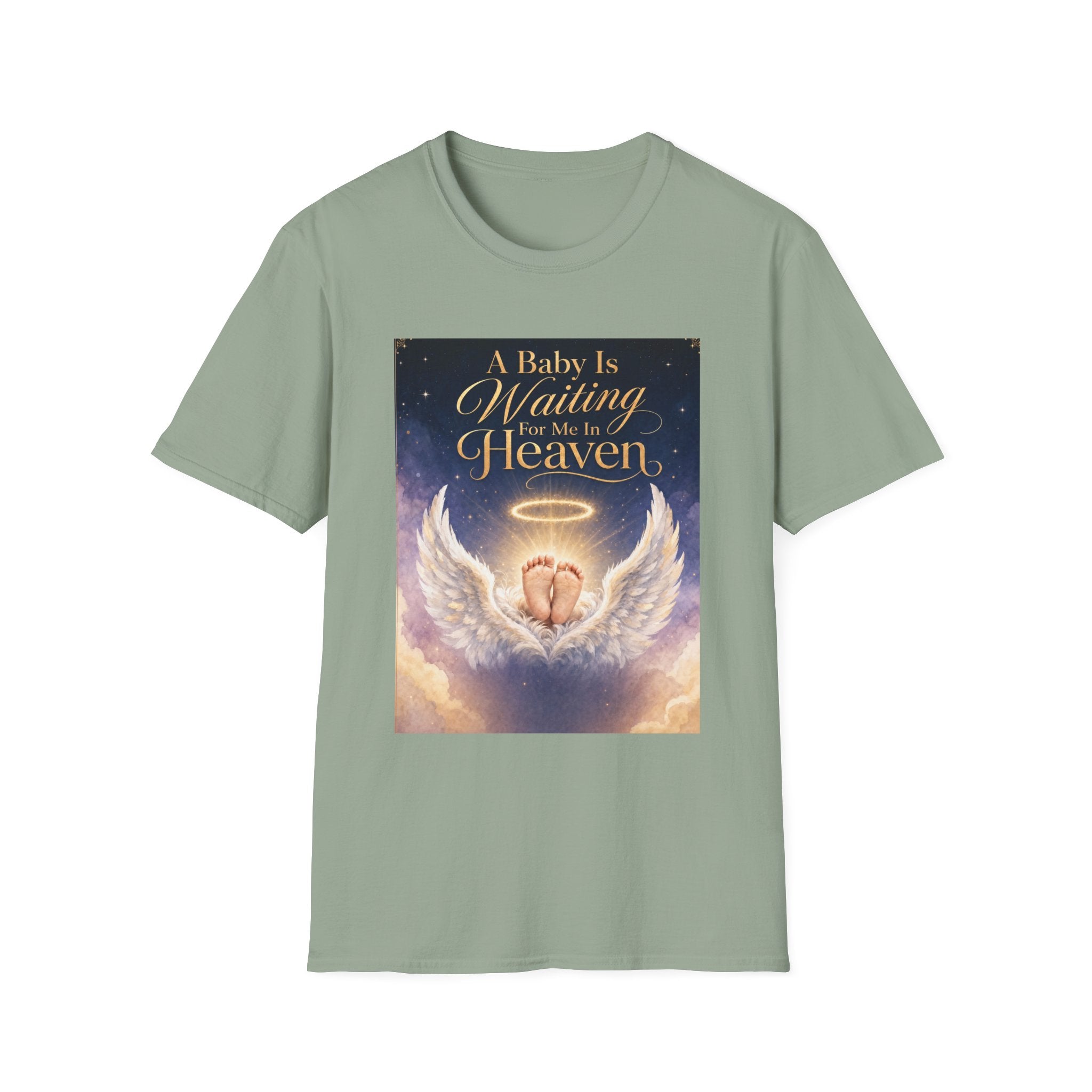 A Baby is Waiting for Me In Heaven Memorial T-Shirt | Memorial Infant Loss Tribute