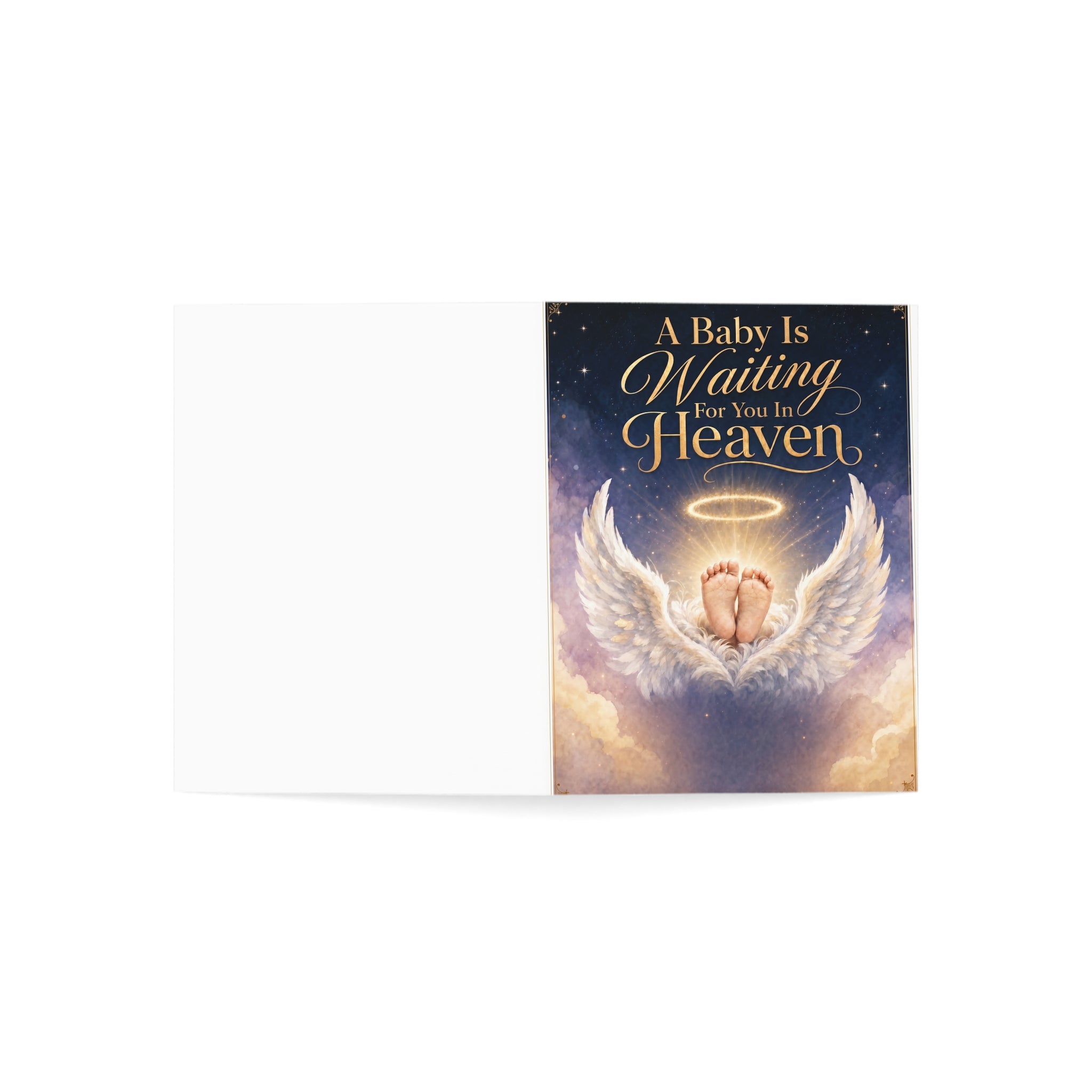 A Baby is Waiting for You in Heaven Condolence Card Set | Greeting Card, Condolence Heaven Design
