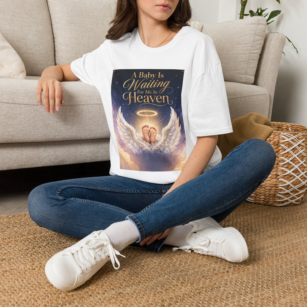 A Baby is Waiting for Me In Heaven Memorial T-Shirt | Memorial Infant Loss Tribute