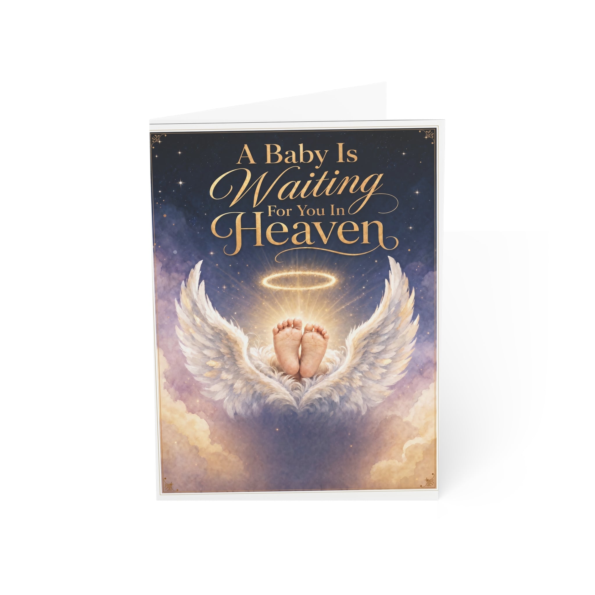 A Baby is Waiting for You in Heaven Condolence Card Set | Greeting Card, Condolence Heaven Design
