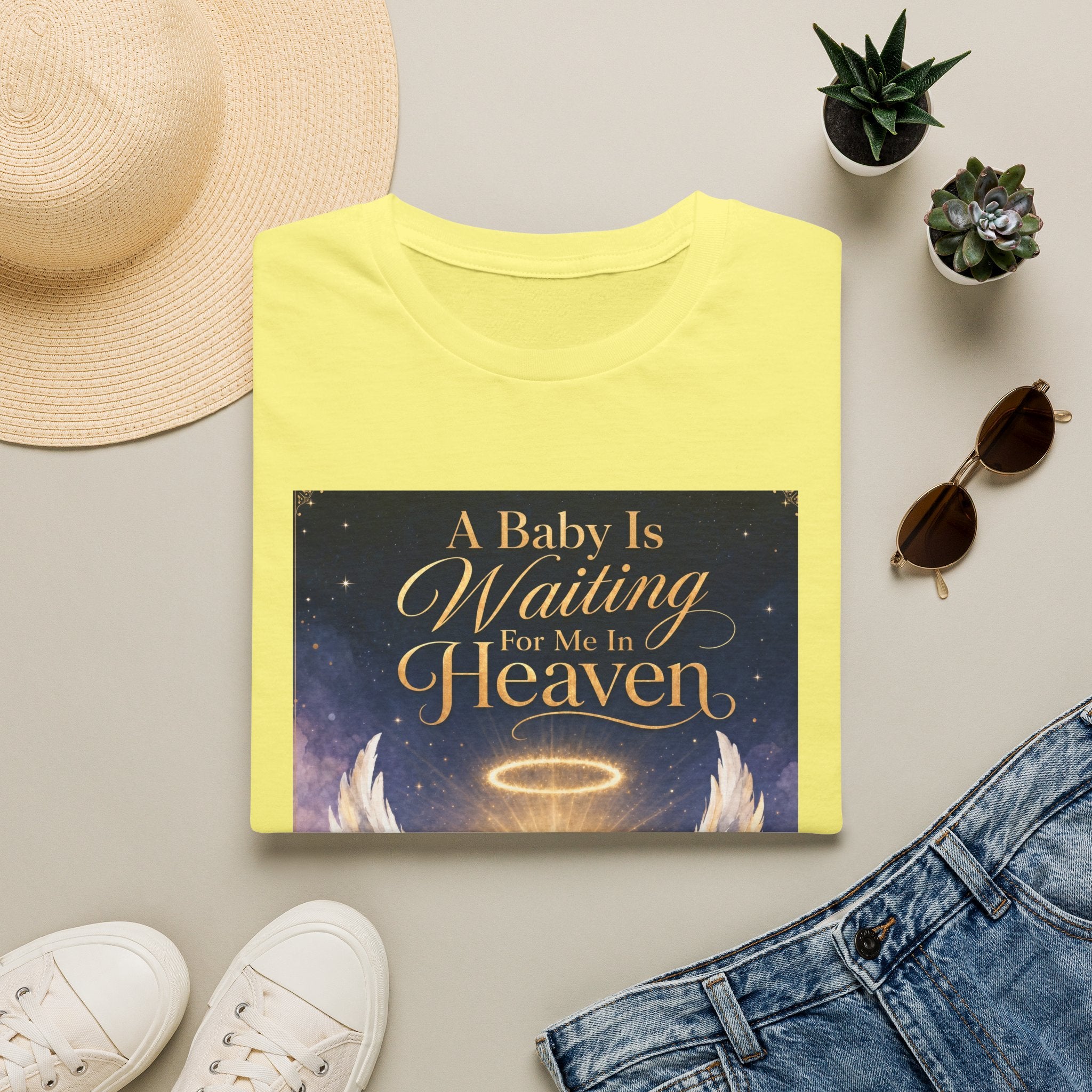 A Baby is Waiting for Me In Heaven Memorial T-Shirt | Memorial Infant Loss Tribute