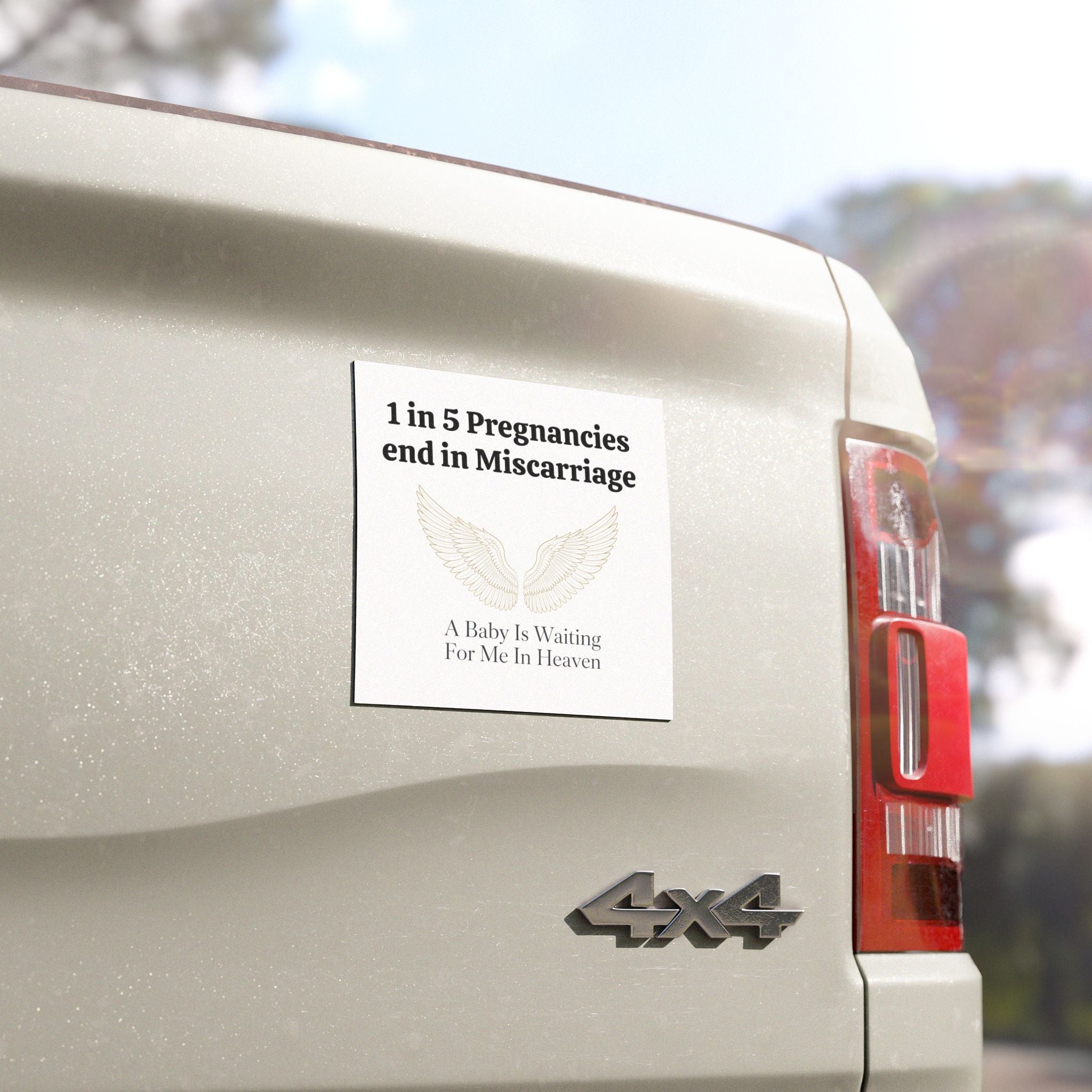 1 in 5 Pregnancies End in Miscarriage Car Magnet | Angel Wings, Remembrance