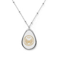 Angel Wings Halo Medallion oval necklace | teardrop pendant, jewelry