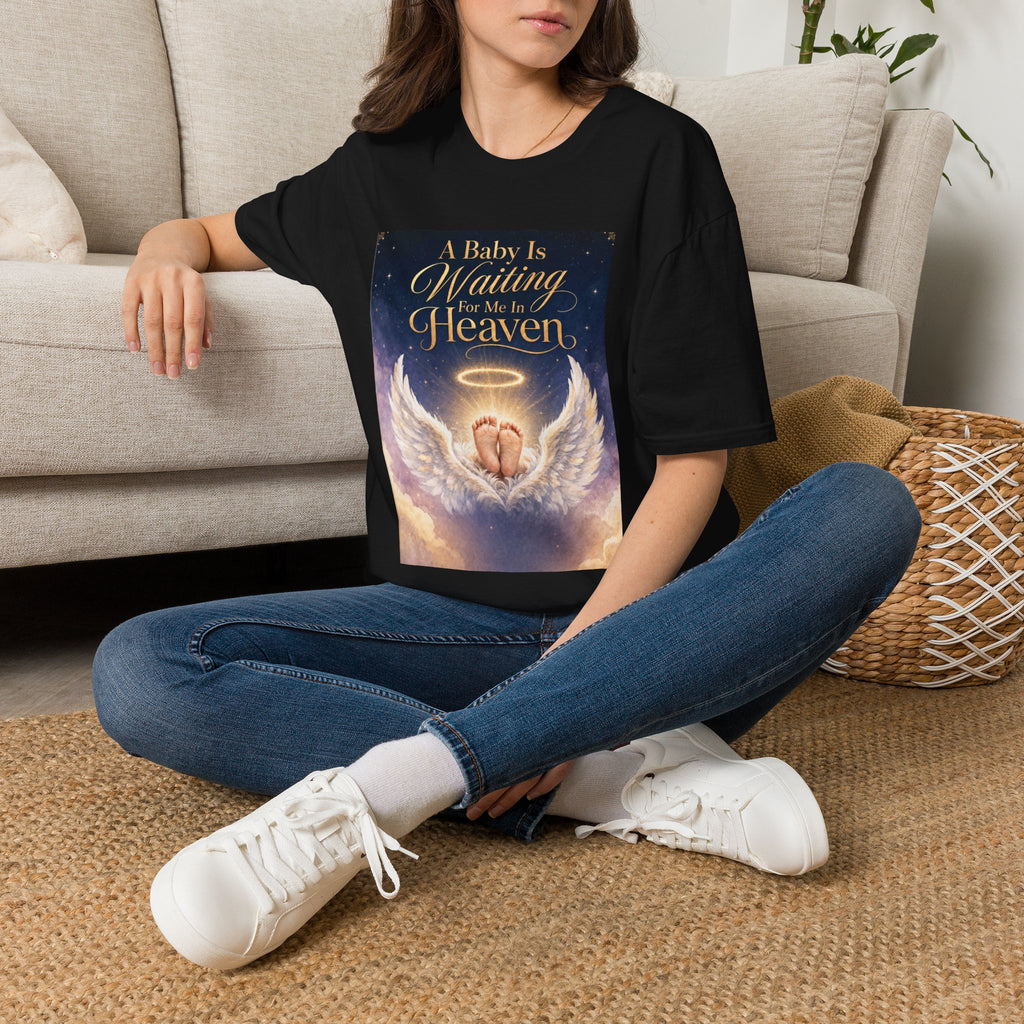 A Baby is Waiting for Me In Heaven Memorial T-Shirt | Memorial Infant Loss Tribute