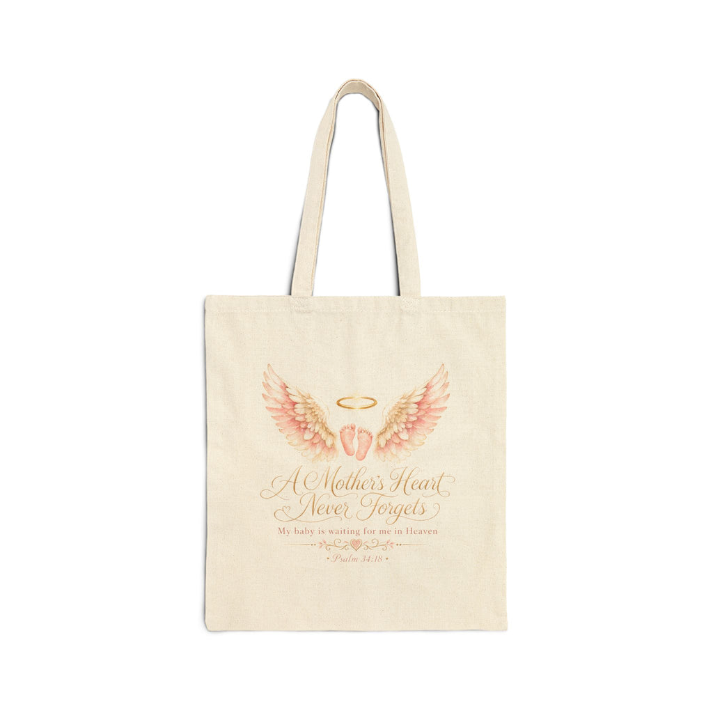 Angel Wings with Halo Tote Bag | Memorial Verse Canvas Tote