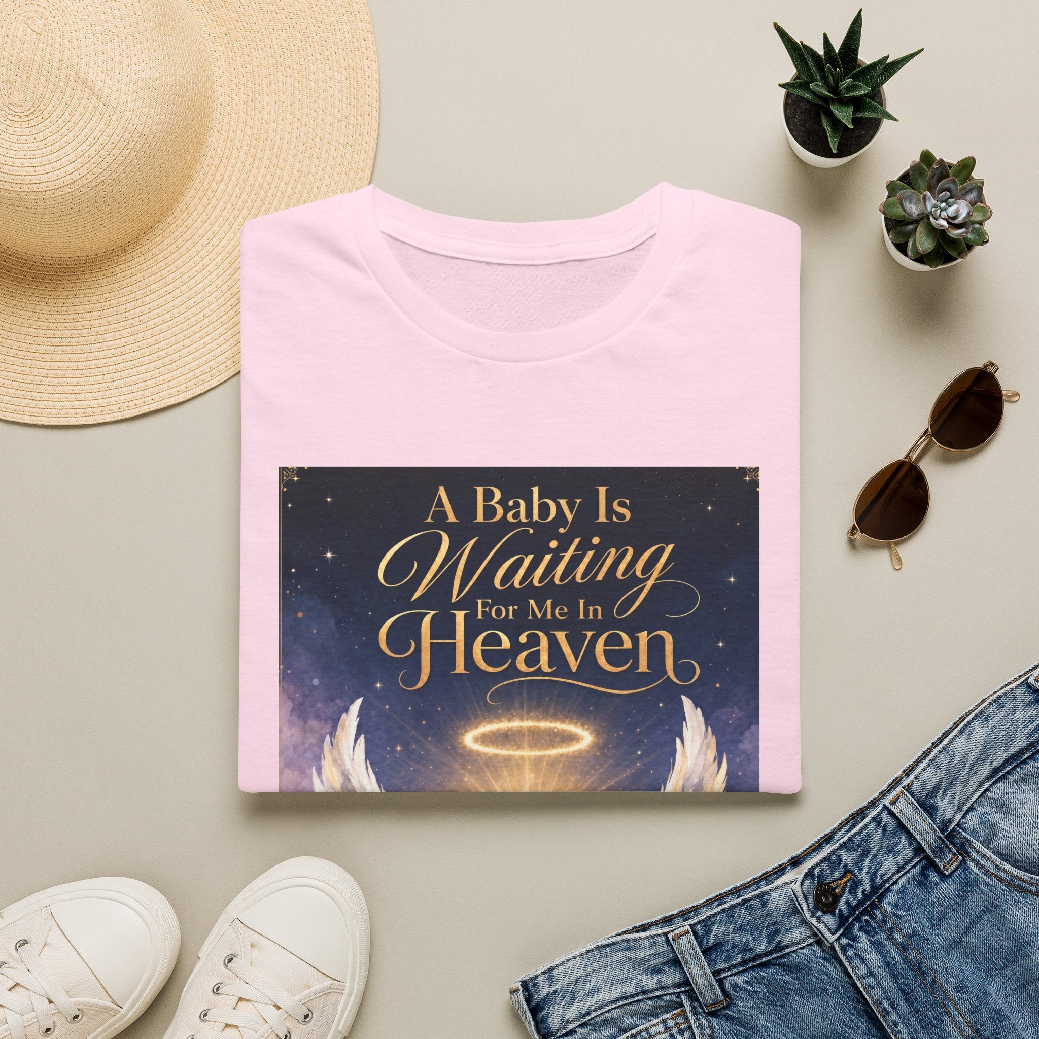 A Baby is Waiting for Me In Heaven Memorial T-Shirt | Memorial Infant Loss Tribute