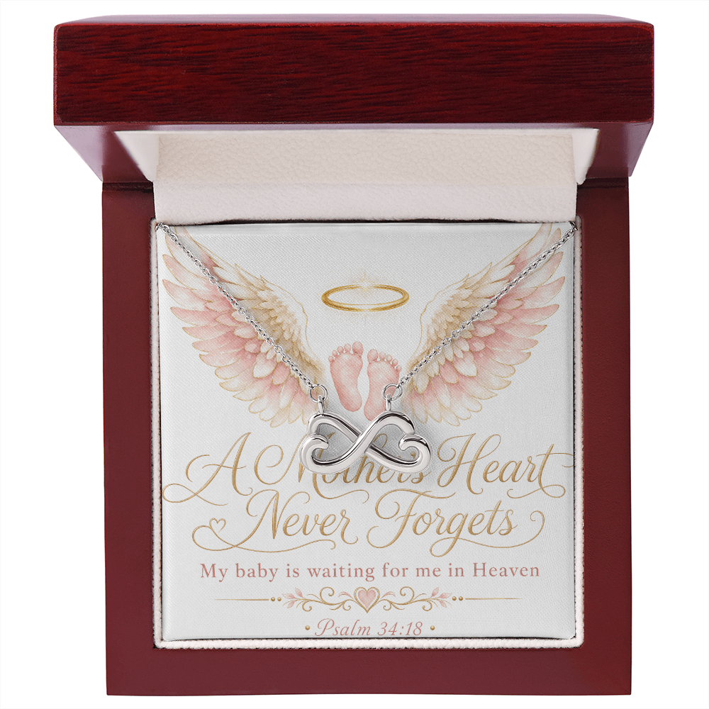 A Mother's Heart Never Forgets. A Baby is Waiting for Me in Heaven. Endless Love Necklace