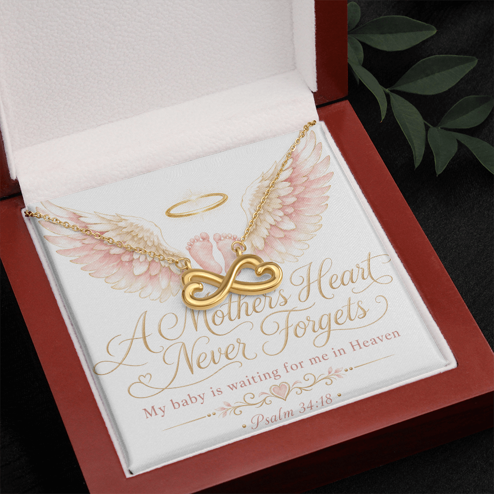 A Mother's Heart Never Forgets. A Baby is Waiting for Me in Heaven. Endless Love Necklace