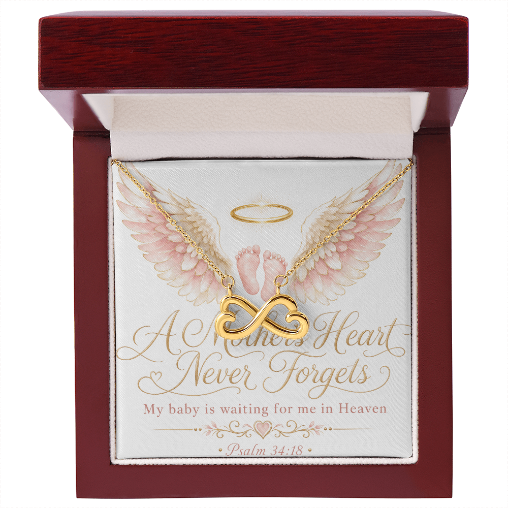 A Mother's Heart Never Forgets. A Baby is Waiting for Me in Heaven. Endless Love Necklace