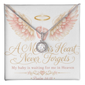 A Mother's Heart Never Forgets. My Baby Is Waiting for Me in Heaven. Eternal Hope Necklace.