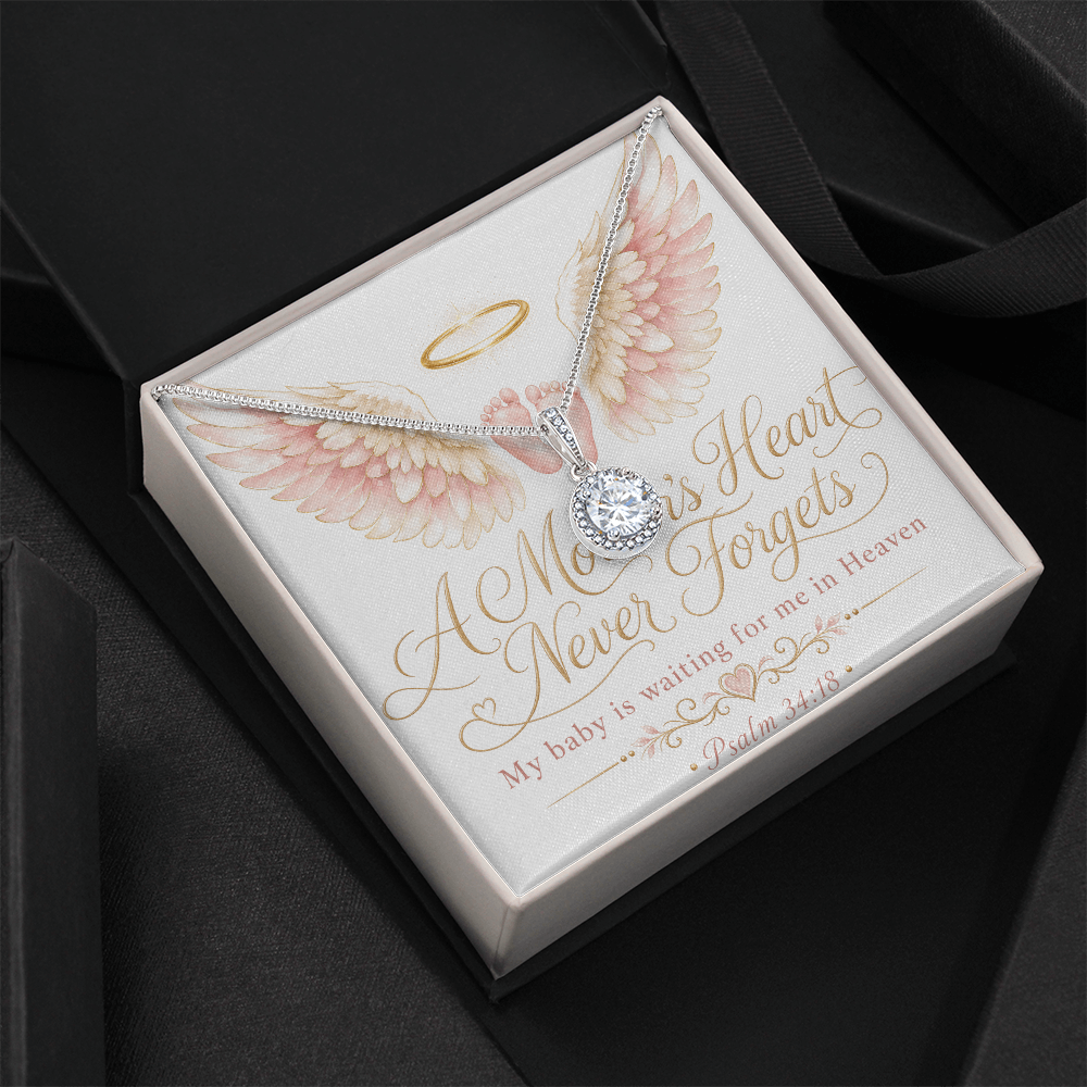 A Mother's Heart Never Forgets. My Baby Is Waiting for Me in Heaven. Eternal Hope Necklace.