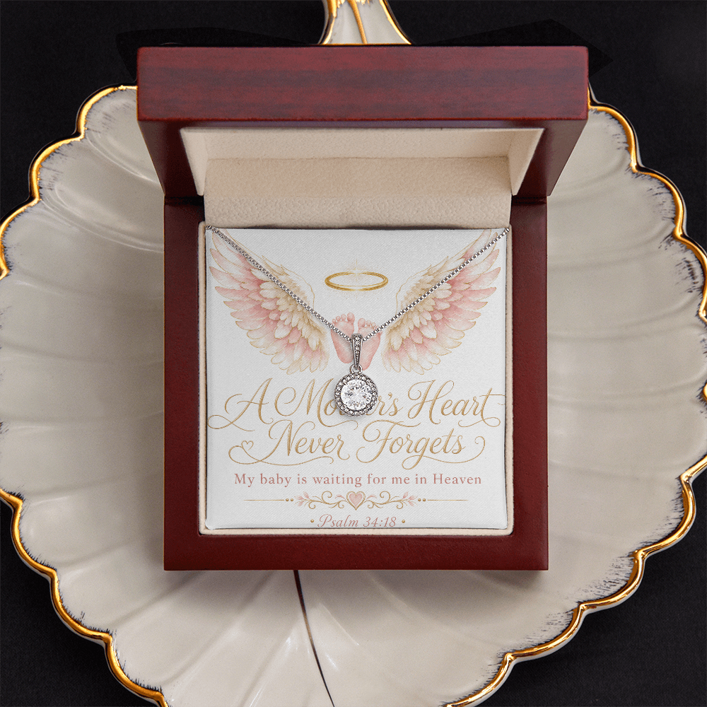 A Mother's Heart Never Forgets. My Baby Is Waiting for Me in Heaven. Eternal Hope Necklace.