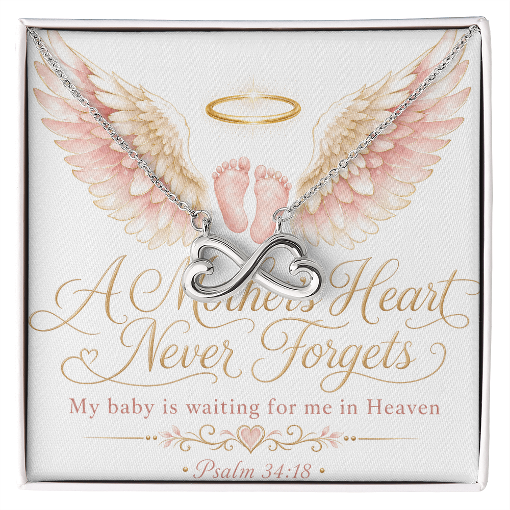 A Mother's Heart Never Forgets. A Baby is Waiting for Me in Heaven. Endless Love Necklace
