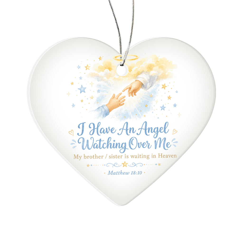 Siblings Remembrance Acrylic Heart Ornament.