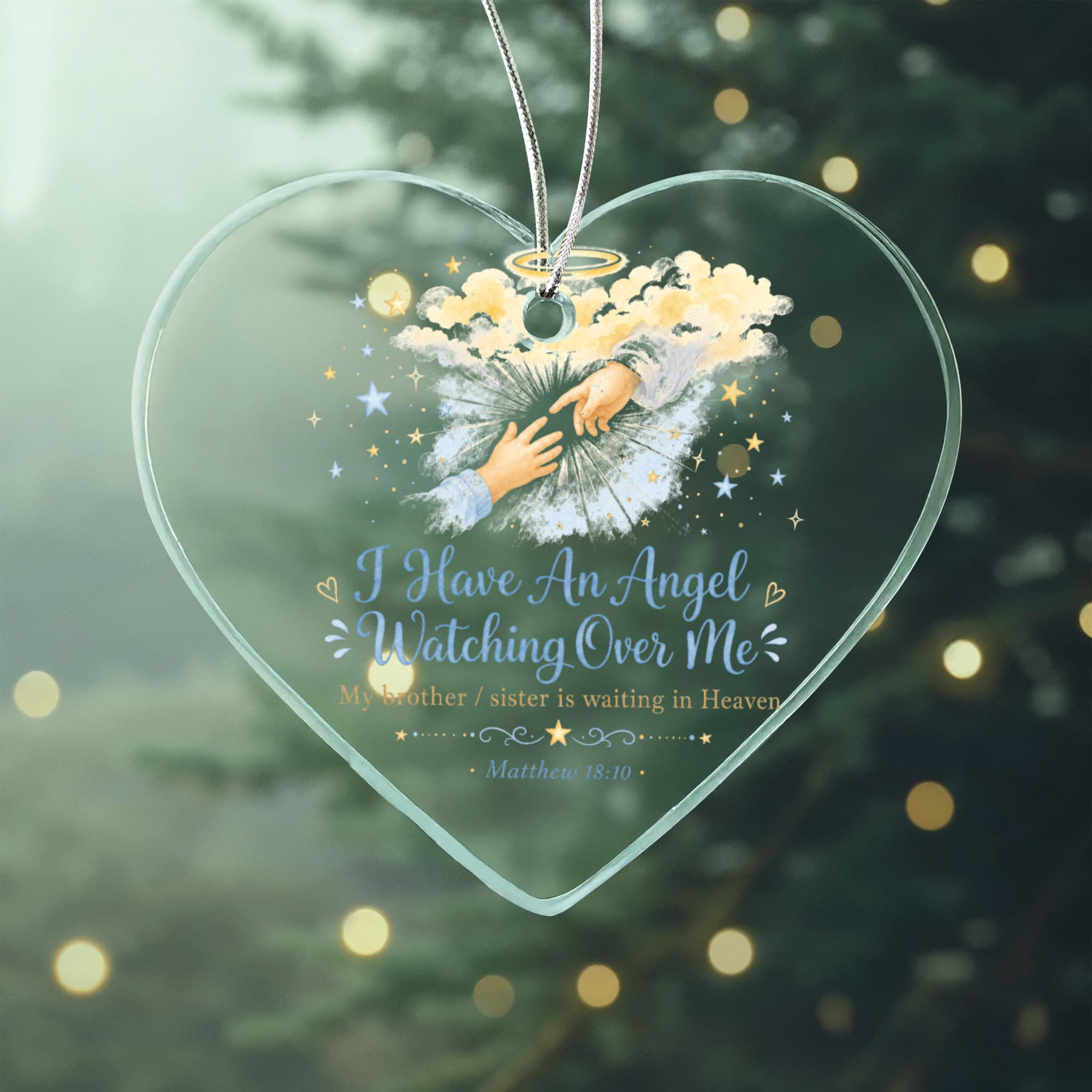 Siblings Remembrance Acrylic Heart Ornament.