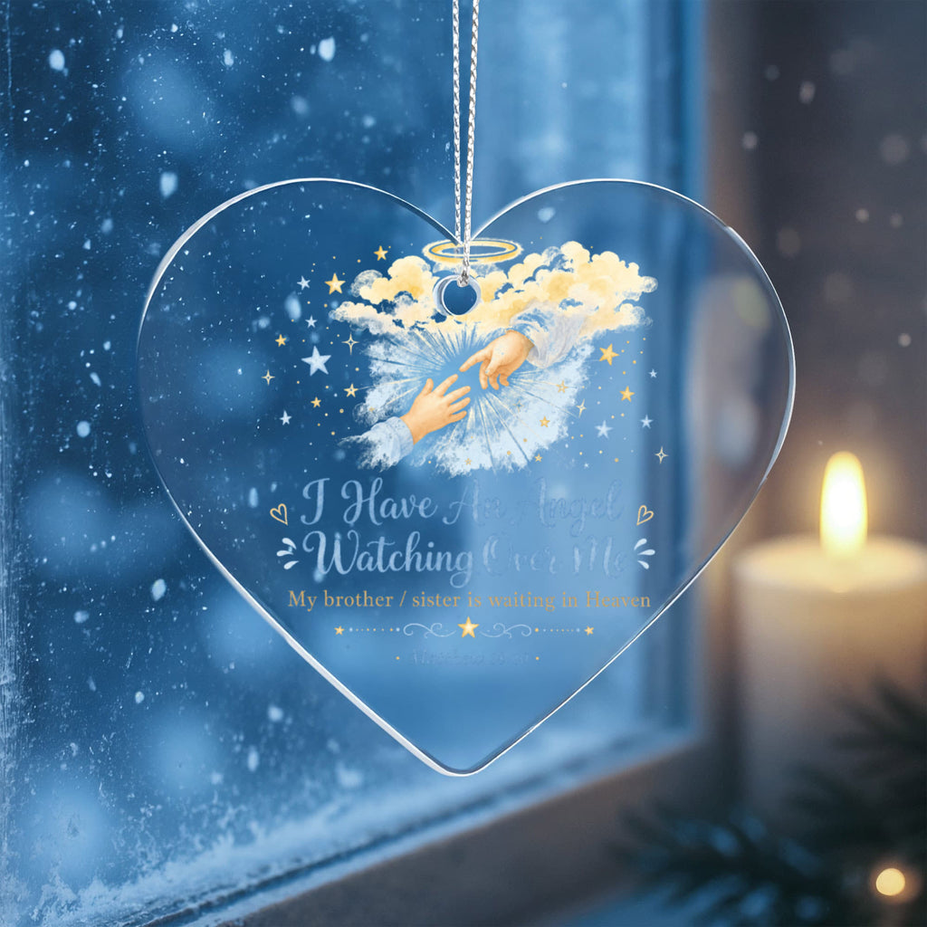 Siblings Remembrance Acrylic Heart Ornament.