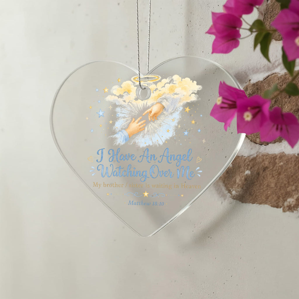 Siblings Remembrance Acrylic Heart Ornament.